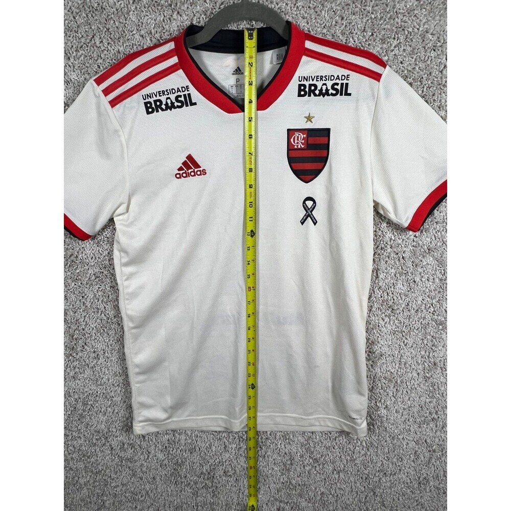 Adidas Flamengo Jersey White Men Soccer Shirt Climalite Brazil USsize S - Picture 4 of 11